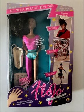 Vintage 1989 FloJo Florence Griffith Joyner Fashion Doll NRFB LJN Toys#2501 Rare